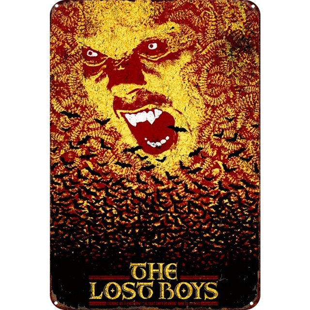 Placa Metal Vintage Lost Boys Pintura Hierro Rectangular Barra Pared 20x30cm