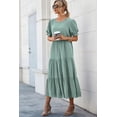 thumbnail image 4 of Vestido PRETTYGARDEN de verano bohemio con estampado floral, mangas abullonadas y largo midi, talla M, 4 of 8