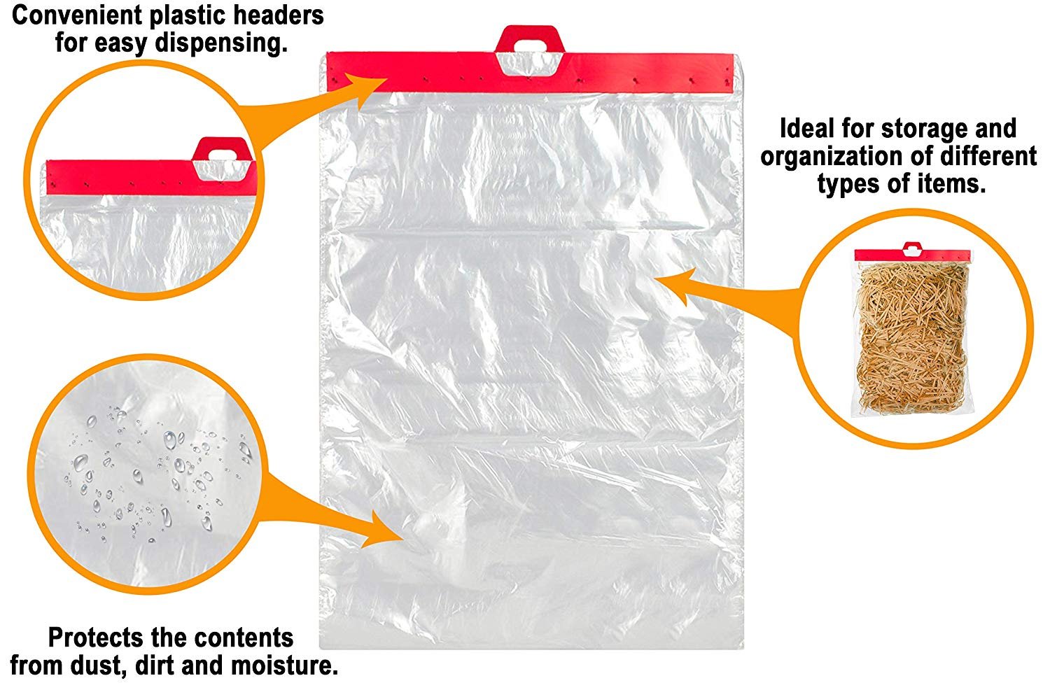 Pack of 200 Low Density Produce Bags 12 x 17 Ultra Thin 0.5 Mil
