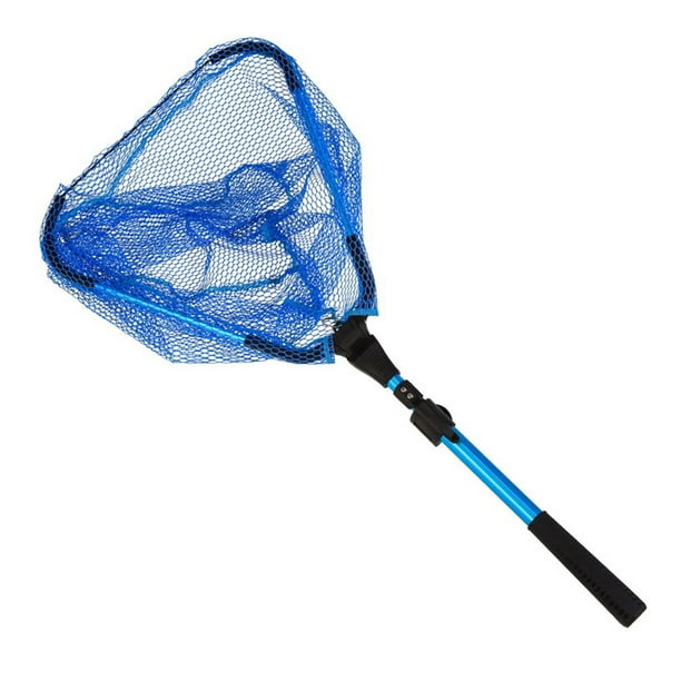 Leo 2 Section Collapsible Fishing Net Telescoping Folding Fish Landing Net For Fly Fishing Catch And Release Blue