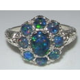 thumbnail image 5 of LBG British Made 925 Sterling Silver Synthetic Opal Triplet Womens Statement Ring - 33 size options - Size 10, 5 of 6