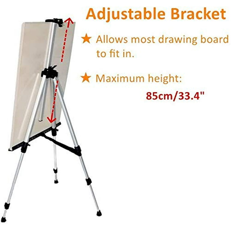 Artify Art Supplies Artify 66 Inches Double Tier Easel Stand Adjustable Height from 22-66 Tripod for Painting and Display with A Carrying Bag Pack Bla