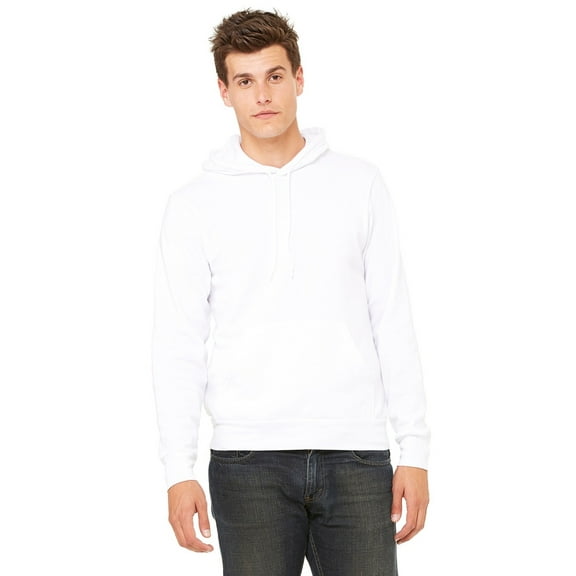 The Bella Canvas Unisex Poly-Cotton Fleece Pullover Hoodie - WHITE - M