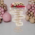 thumbnail image 5 of Dwellnix 5-Tier Crystal Wedding Flower Stand, Gold Iron and Acrylic,&nbsp; Freestanding Decoration for Weddings, Parties, and Special Events, 5 of 6