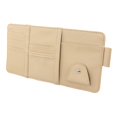 thumbnail image 1 of LOVIVER Car Sun Visor Organizer Storage Pocket PU Leather Beige without Zipper, 1 of 8