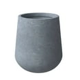 thumbnail image 3 of LeisureMod Orchid Mid-Century Modern Fiberstone and Clay Planter - Decorative Round Plant Pot with Drainage Holes for Home and Garden (Aged Concrete, 28" Height), 3 of 7