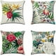 thumbnail image 1 of Fundas de cojín decorativas para exterior, 45 x 45 cm, diseño de plantas tropicales y flamencos, impermeables, juego de 4, 1 of 4