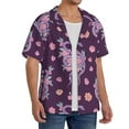 thumbnail image 4 of Wukai Snake And Flower Men's Casual Short-Sleeve Button Down Shirt - Lightweight Summer Dress Shirt for Daily Wear-XX-Large, 4 of 7
