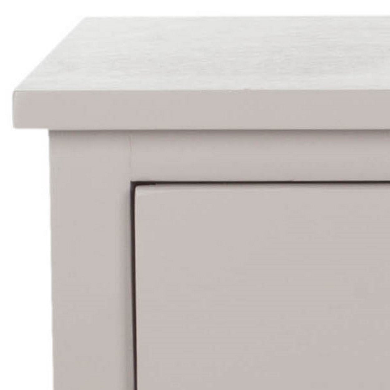 SAFAVIEH Maxine Solid Nightstand with Storage Drawer, Quartz Grey