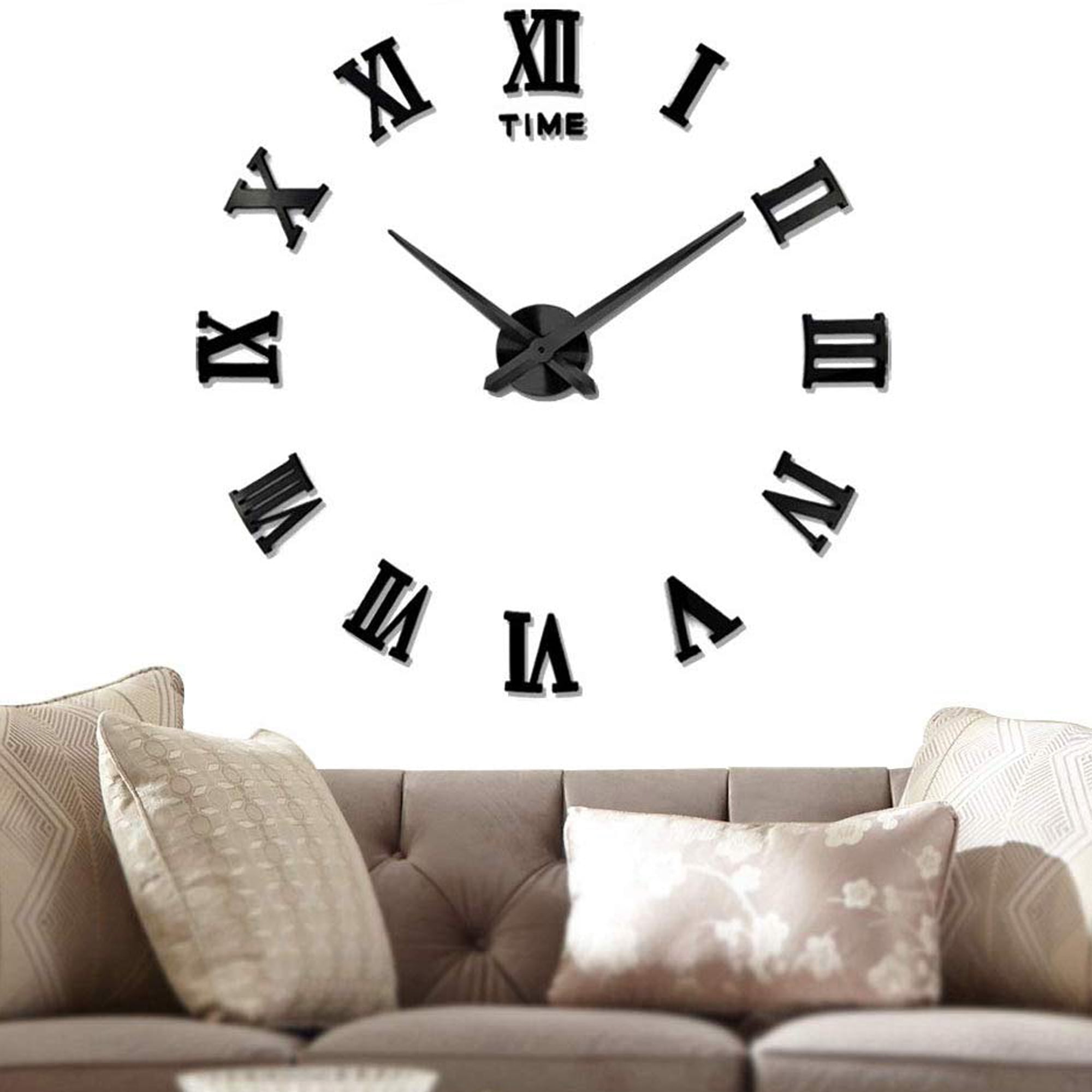 NK 3D DIY Wall Clock, Roman Numerals Clock Frameless ...