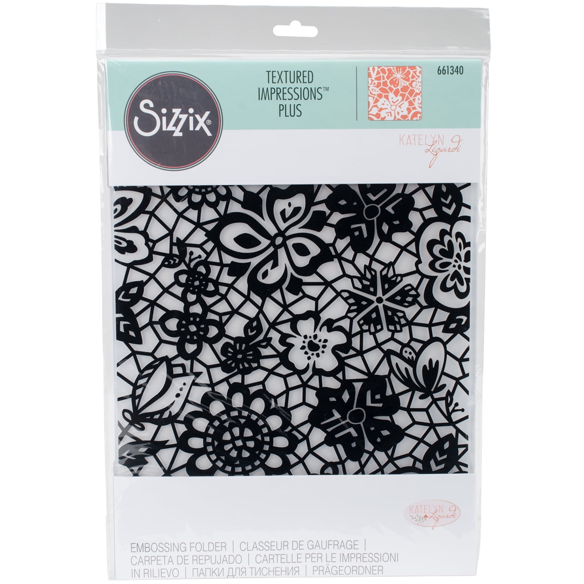 Sizzix Textured Impressions Plus Embossing FolderBotanical Lace