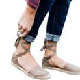 thumbnail image 3 of ZTTD Womens Flat Lace-Up Summer Holiday Sandals Shoes Strap Shoes Khaki, 3 of 7