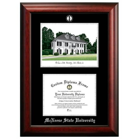 Campus Images LA996LSED-1185 11 x 8.5 in. McNeese State University Silver Embossed Diploma Frame with Lithograph