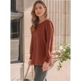 thumbnail image 6 of Womens Long Sleeve Tops Dressy Casual Shirts Pleated Crewneck Basic Blouses Fall Trendy Outfits, 6 of 6