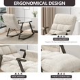 thumbnail image 7 of Casual Folding Rocking Chair upholstered, Lounge Rocking Chair Adjustable high Back and Foot Rest,Side Pockets Placed in Living Room Bedroom Balcony, 7 of 7