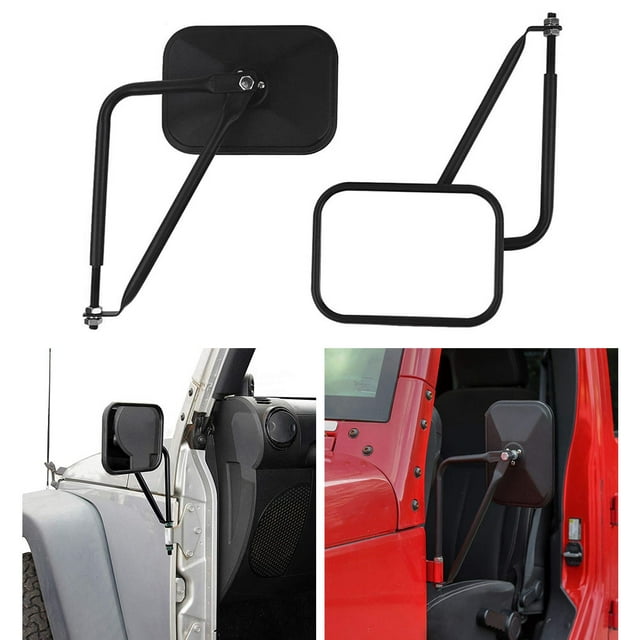 2 uds espejos retrovisores de coche aptos para Jeep Wrangler CJ YJ TJ JK JL espejos de bisagra de puerta
