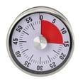 thumbnail image 1 of Mechanical Countdown Timer, Stainless Steel Kitchen Timer with Magnetic Base Visual Countdown Timer for Cooking Study Sports, 1 of 7