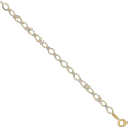 thumbnail image 4 of 14K Solid Two Tone Gold Oval Circle Round Chain Bracelet, 4 of 5