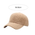 thumbnail image 2 of Gorras de béisbol de lana de cordero, cálidas, de felpa, estilo hip hop, para hombres, mujeres y viajes al aire libre, 2 of 5