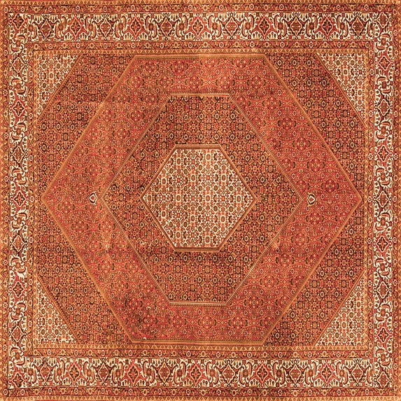 Ahgly Company Indoor Square Persian Orange Traditional Area Rugs, 6' Square