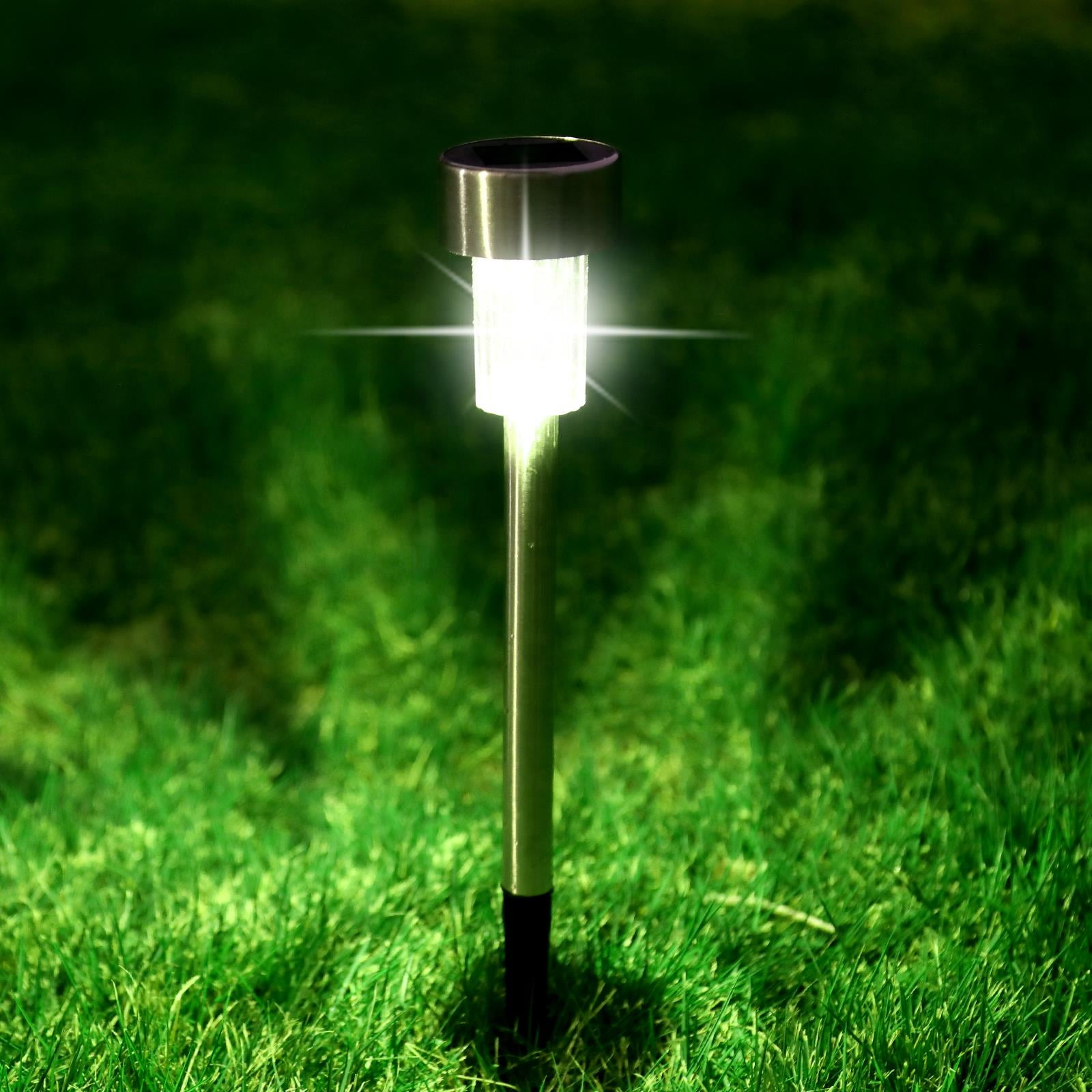 SamyoHome Outdoor 24 Piece Stainless Steel Solar Power LED Pathway Lights