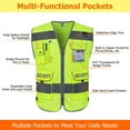 thumbnail image 3 of TCCFCCT Security Vest for Men Women 9 Pockets High Visibility Reflective Safety Vest, Hi Vis Vest with Reinforced Sewing, Durable to Use, Meets ANSI/ISEA, (G100S-Yellow, 2XL), 3 of 6