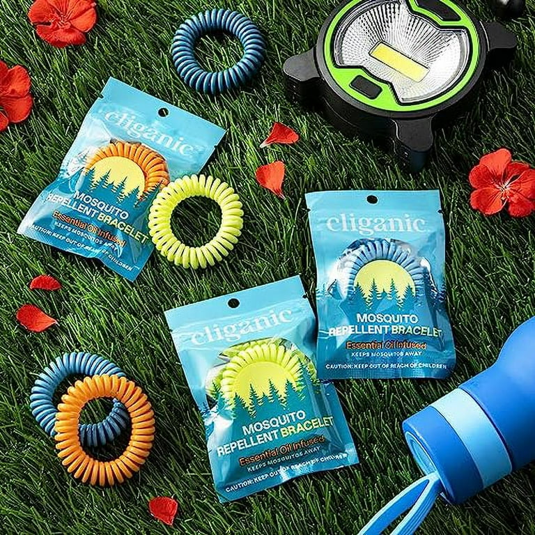 Cliganic 10 Pack Mosquito Repellent Bracelets DEET Free Waterproof Bands