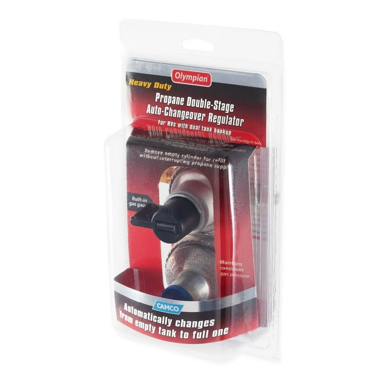 Camco Propane Double-Stage Auto-Changeover Regulator- For RVs with Dual Propane Tank Hookups, Maintains a Constant Gas Pressure With Auto Change From Empty to Full Tanks (59005) Camco Propane Double-Stage Auto-Changeover Regulator- For RVs with Dual Propane Tank Hookups, Maintains a Constant Gas Pressure With Auto Change From Empty to Full Tanks (59005)