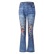 thumbnail image 4 of ICHUANYI Clearance Womens Elastic Waist Stretch Buttons Printing Thin Stretch Skinny Pants Trousers(Purple, XL) ICHUANYI WER2023081400347, 4 of 9