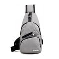 thumbnail image 2 of Bolso Bandolera Bluelander Gris Mochila Cruzada con Puerto USB, 2 of 4