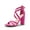HOT PINK, variant on Womens Chunky Heels 4 inch High Multi Strap Soft Comfort Block Heeled Wedding Sandals