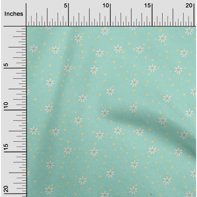 oneOone Cotton Poplin Fabric Dot & Flower Floral Decor Fabric Printed BTY 42 Inch Wide