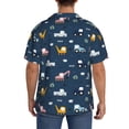 thumbnail image 7 of Goofa Modern Modern Excavator Printed Men's Casual Short-sleeved Shirt,Lightweight Breathable Button-down,Summer Casual men's top,Versatile Fashion shirt-Small, 7 of 7
