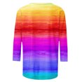 thumbnail image 5 of BLVB Tie Dye Shirts for Women 3/4 Sleeve Crewneck Ladies Tops and Blouses Dressy Casual Cute Tops Tunics Hot Pink, 5 of 5