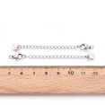 thumbnail image 4 of 50pcs Tarnish Resistant 304 Stainless Steel Curb Chain Extender End Chains with Lobster Claw Clasps and Heart Chain Tabs Stainless Steel color 75mm, 4 of 4