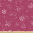thumbnail image 1 of Winter Fabric by the Yard, Gentle White Snowflakes on Pink Background Soft Feminine Romantic Seasonal Pattern, Upholstery Fabric for Dining Chairs Home Decor Accents, 3 Yards, Pink White by Ambesonne, 1 of 4