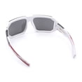 thumbnail image 7 of Locs USA Flag Oversized Wrap Around Gangster Plastic Biker Sunglasses [White - Silver Mirror], 7 of 7