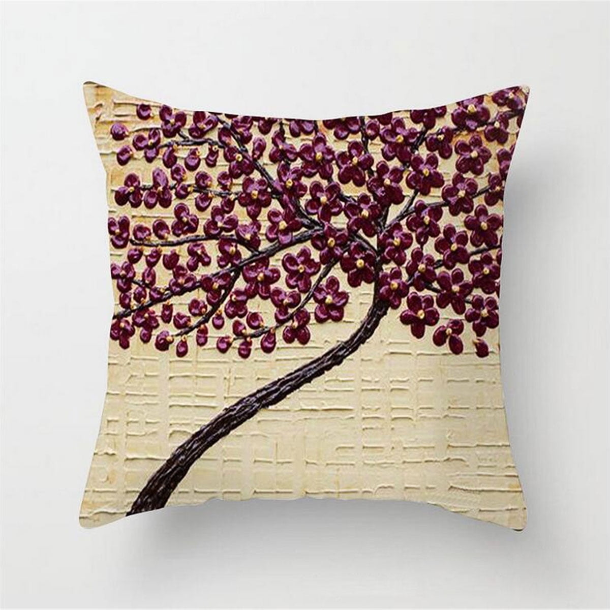 Square Linen Tree Print Throw Pillow Case Sofa Car Cushion Cover Home Decor GIFT 