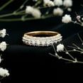 thumbnail image 3 of Rosec Jewels - Certified Moissanite Wedding Ring Wide (D-VS1 Quality) - Moissanite Half Eternity Ring - with Jewelry Box, 14K Yellow Gold, US 6.00, 3 of 8