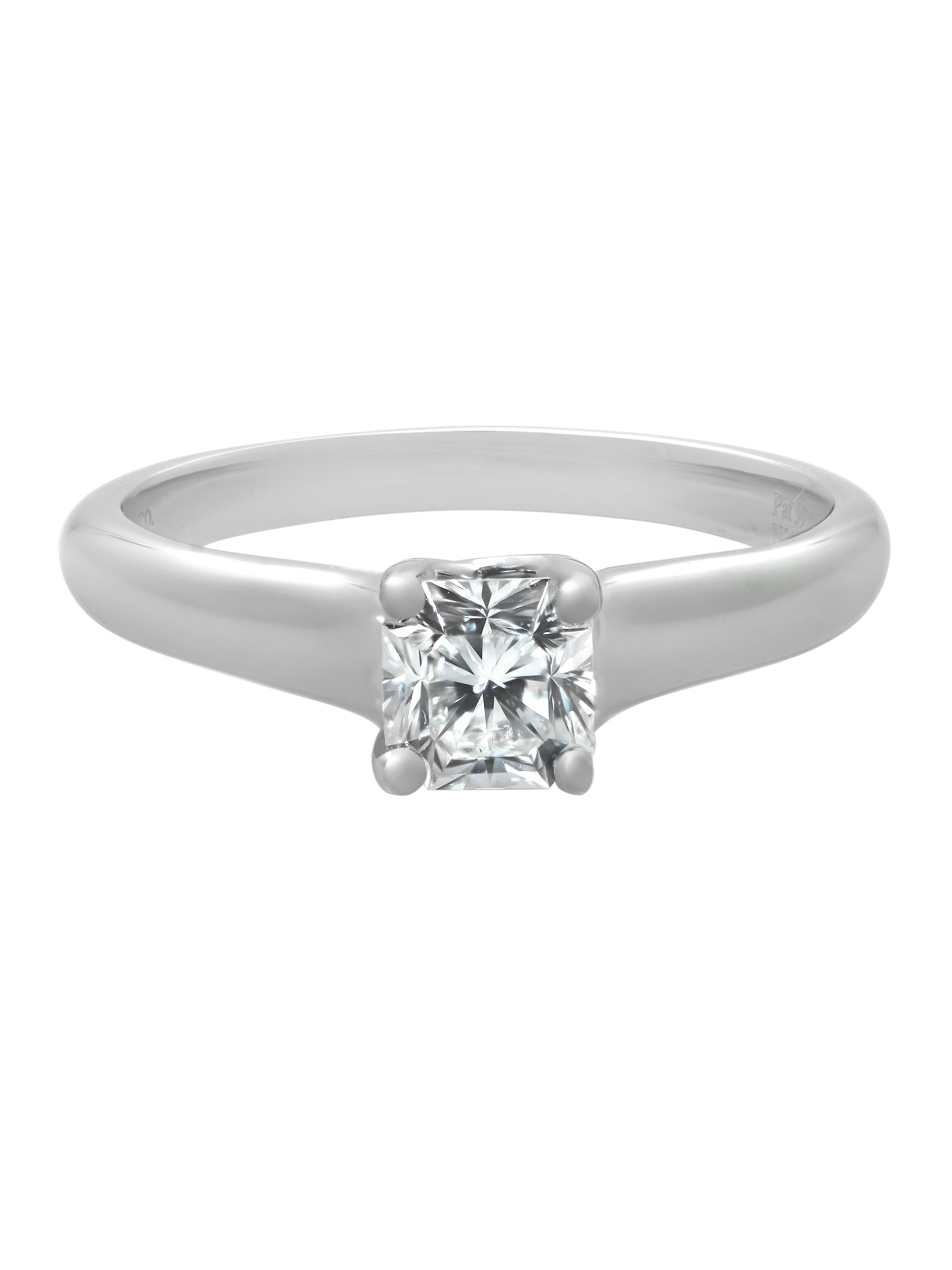 Tiffany & Co Platinum Lucida Solitaire Diamond Engagement Ring 0.41cttw Size 6 Pre-Owned