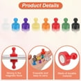 thumbnail image 3 of Uxcell 32pcs Magnets Push Pins, 1x0.8" Strong Fridge Magnets Magnetic Whiteboard Decorative Thumbtacks for Refrigerator Locker Calendar Office, Yellow, 3 of 6