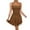 Coffee, variant on Women's Halter Ruffle Hem Mini Dress Sleeveless Ruched Waist Corset Short Party Dresses
