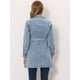 thumbnail image 4 of Chaqueta Vaquera Allegra K Larga Con Cinturón Y Solapa Con Muesca Para Mujer Gris Azulado XS, 4 of 6