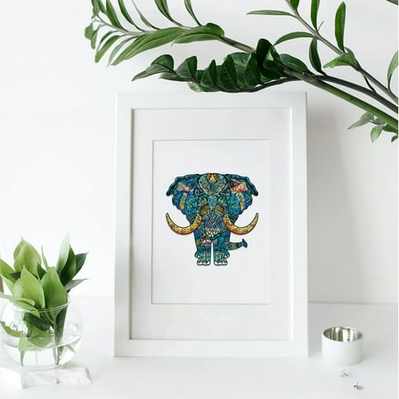 1set 120pcs Wooden Puzzles for Adults Elephant Wooden Jigsaw Puzzles Colorful Wood Adult Puzzles Animals Shaped Jigsaw Puzzles for Birthday Christmas