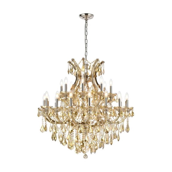 2800 Maria Theresa Collection Chandelier D:36in H:36in Lt:24 Golden Teak Finish (Royal Cut Crystals)