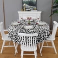 thumbnail image 2 of Black Leopard Print Round Tablecloth 60"x60",Wrinkle Wipeable Table Cloth for Kitchen Dining Room Picnic Patio Party, 2 of 6