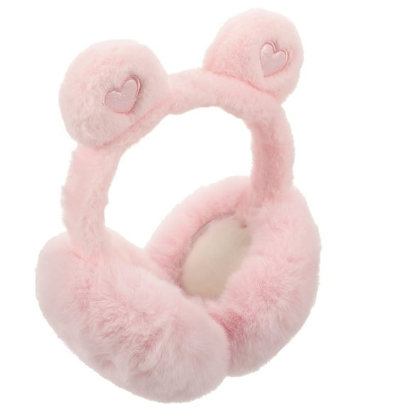 LABSERRON Soft Warm Ear Muffs Fuzzy Earmuff Pink Plush 1Set 9.8X7.9X5.5in