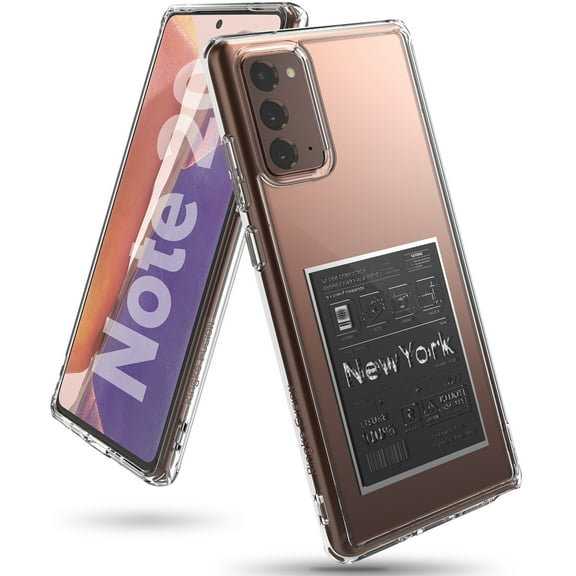 Ringke Fusion Design Case Compatible with Samsung Galaxy Note 20, Designed PC Back TPU Bumper Drop Protection Phone Cover - New York : Label