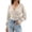 Beige, variant on Women Wrap V Neck Knit Sweater Long Lantern Sleeve Tie Waist Cropped Pullover Slim Fit Casual Elegant Knit Top