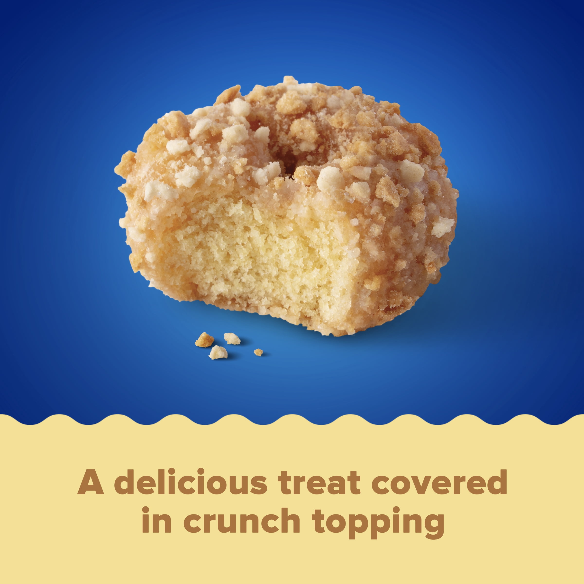 (3 pack) Tastykake Crunch Mini Donuts, 6 Portable Coconut Crunch Topped Donuts